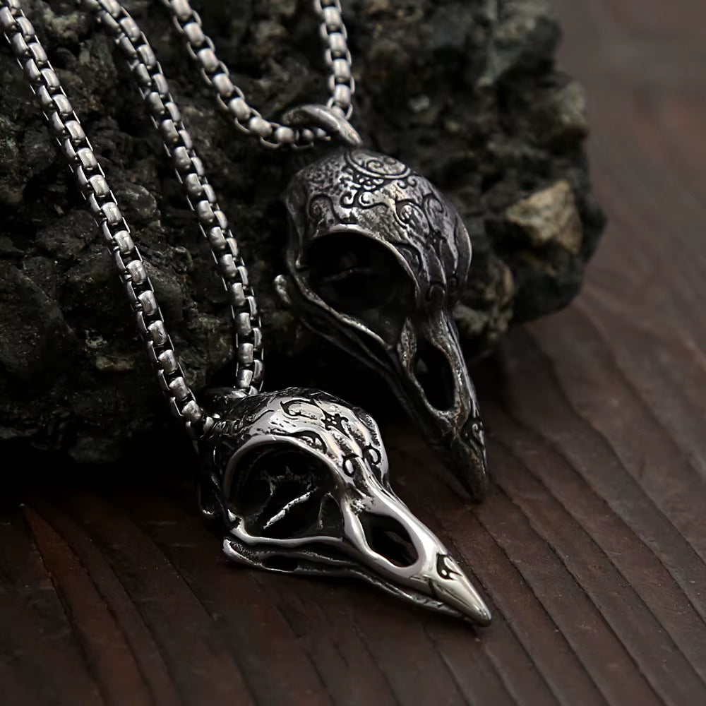 Odin's Raven Skull – Norse Pendant of Thought & Memory